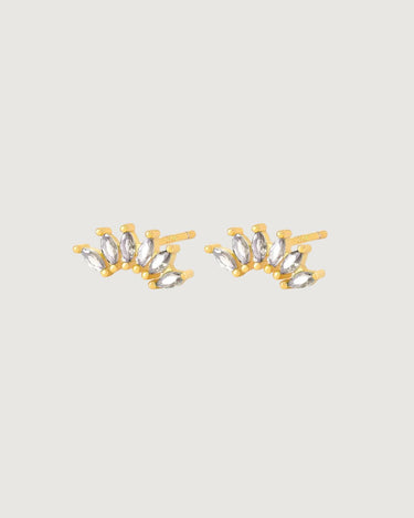 MARQUISE CRYSTAL CLIMBER STUD EARRINNGS 18K GOLD PVD - STUDIO JO STORE